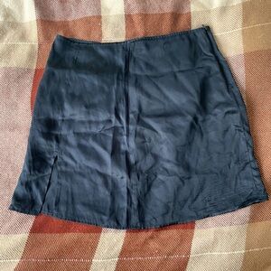 Black mini reformation skirt silk with slit